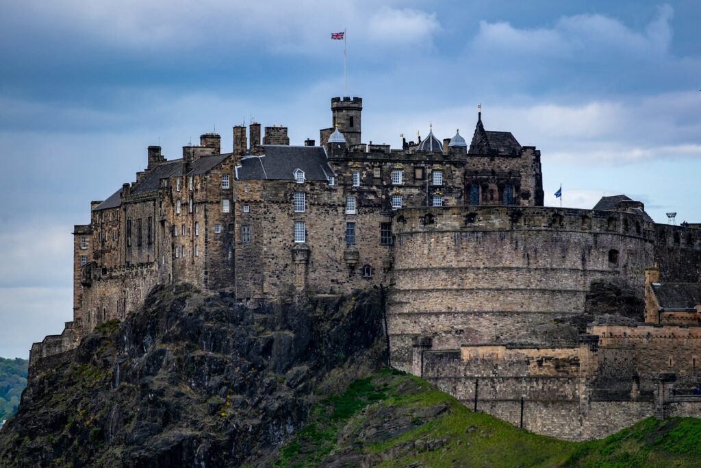 Edinburgh Castle under a stormy sky