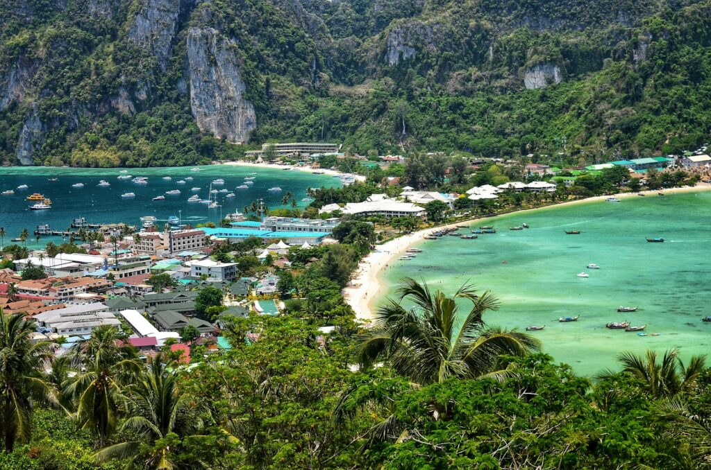 Two beaches in the Phi Phi islands