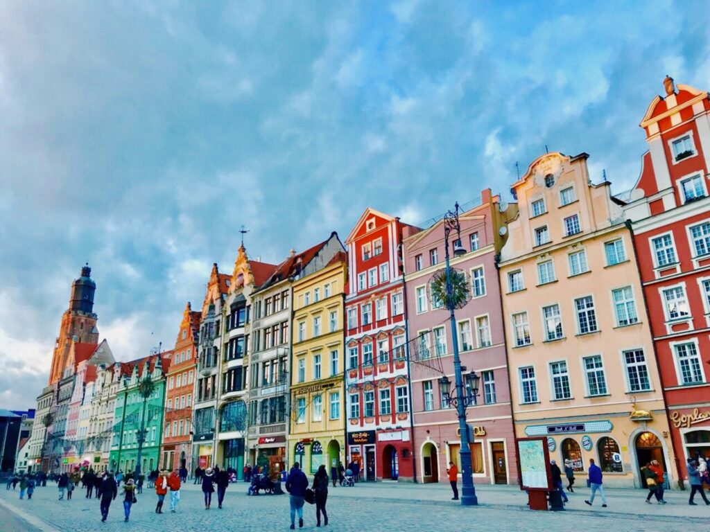 Colorful buildings in Wroclaw, Poland class=