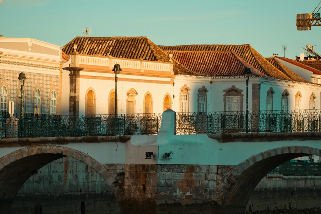 Charming old buildings in Tavira, Portugal