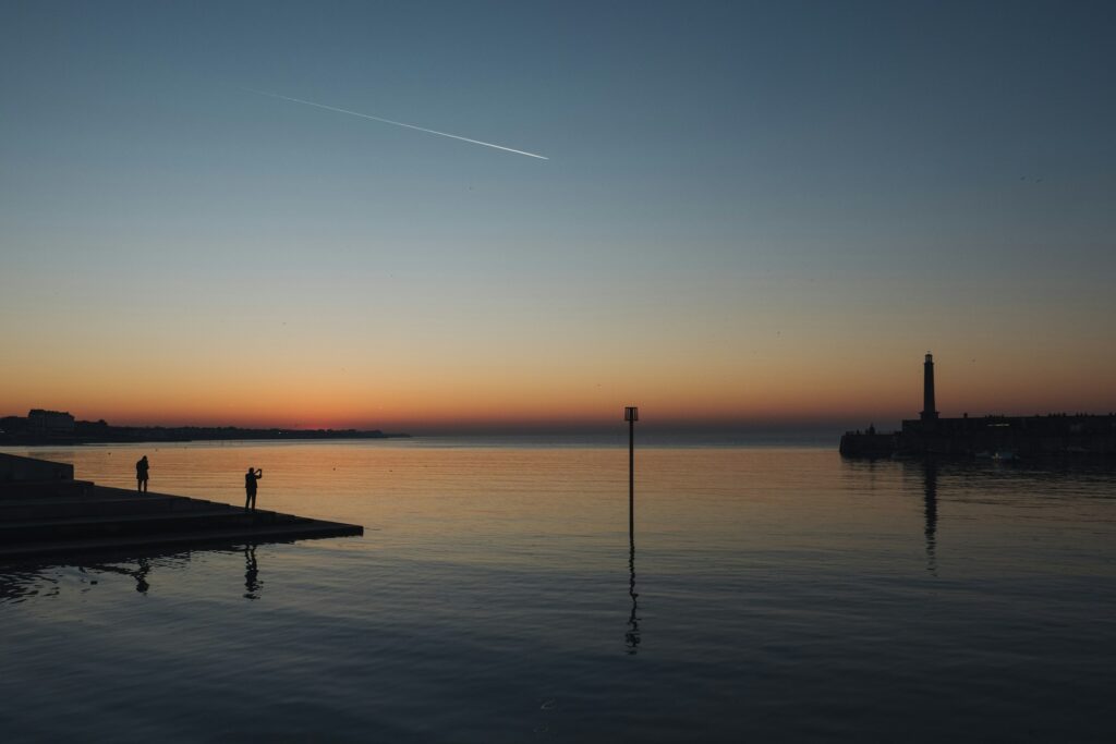 The beach at Margate during sunset