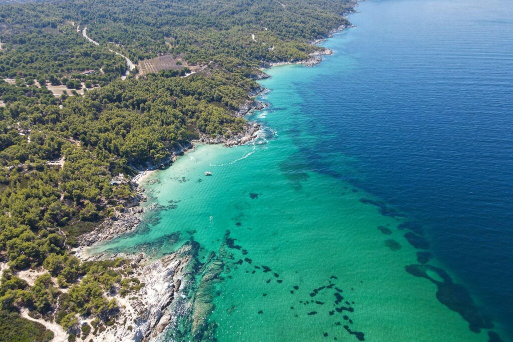A clear beach in Halkidiki, Greece