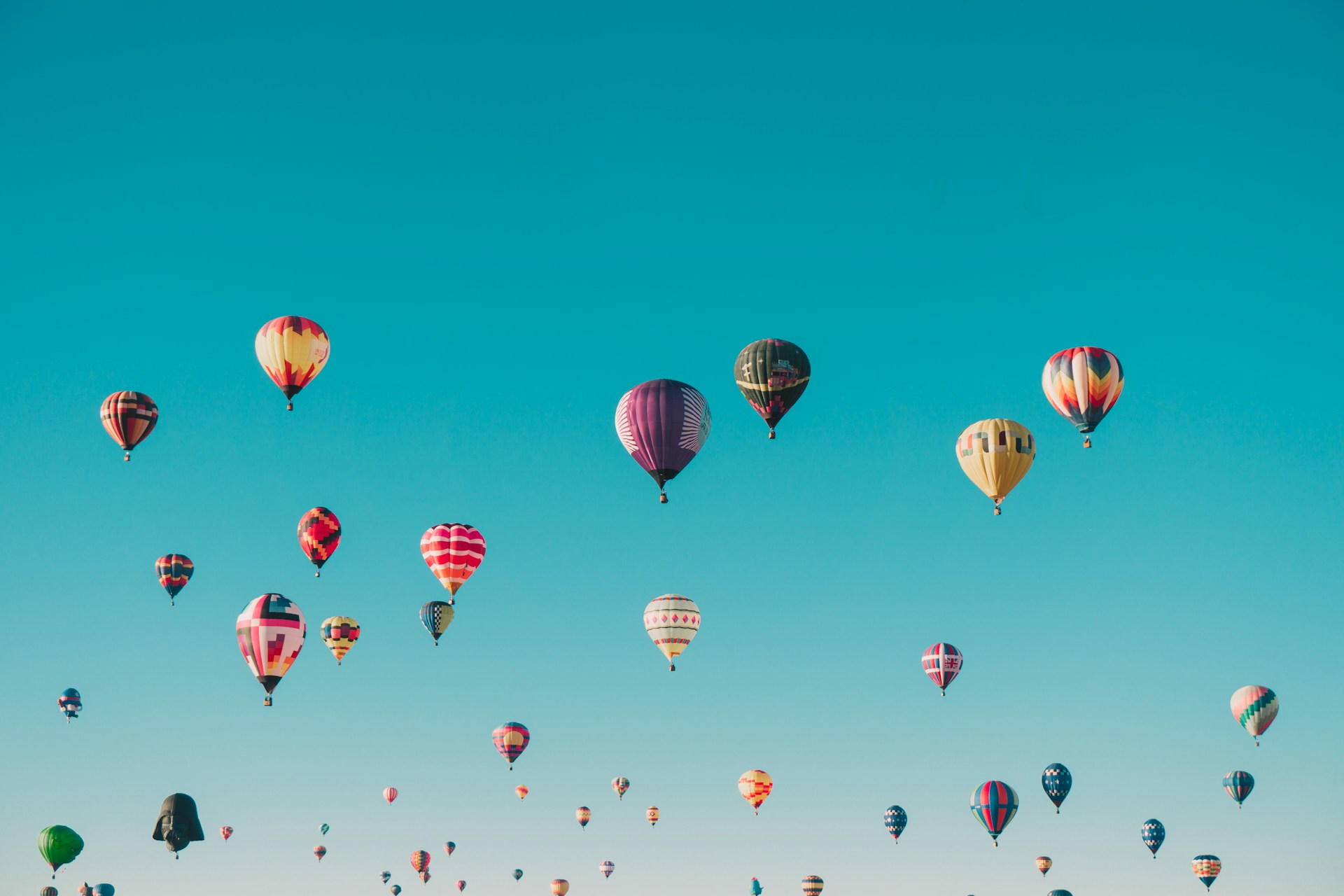 Colorful hot air balloons in the sky