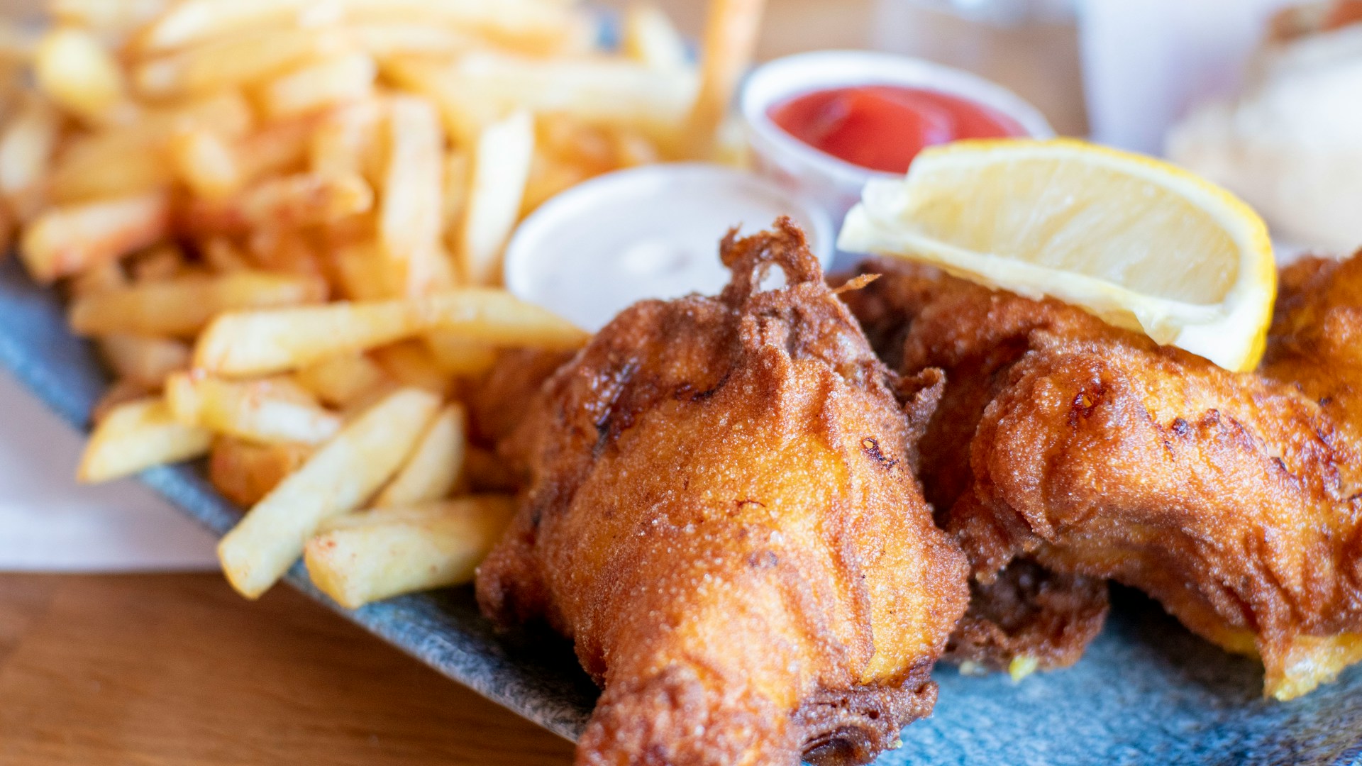 fried fish and chips on a plate