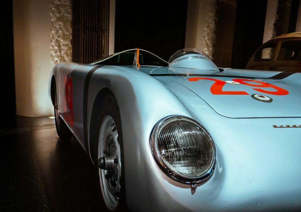 Old Porsche in a Showroom