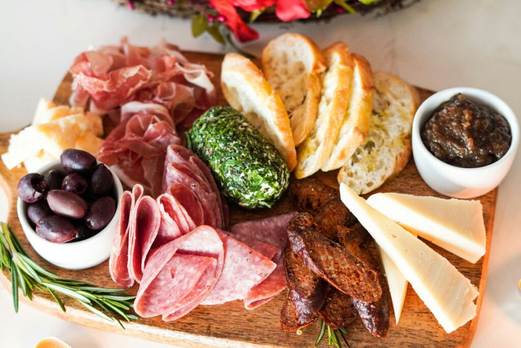 A charcuterie board