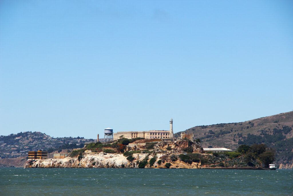 Alcatraz Island over the water