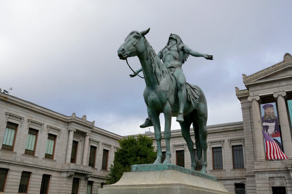 A statue at the Museum of Fine Arts in Boston